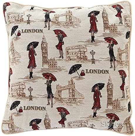 Signare Tapestry Cushion Cover 18 x18 inches 45cm x 45cm Decorative Sofa Cushions with London Design (Union Jack, CCOV-UJ)
