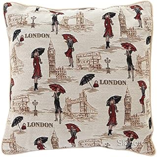 Signare Tapestry Cushion Cover 18 x18 inches 45cm x 45cm Decorative Sofa Cushions with London Design (Union Jack, CCOV-UJ)
