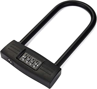 SYOSI 4 Digit Resettable Combination Bike U Lock/D Lock for Bikes/Glass Door Lock