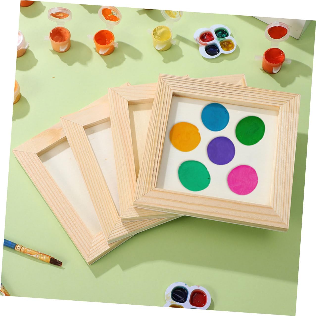 5 Pcs Paintable Wooden Picture Frames DIY Wood Photo Frames with 16.5x16.5cm Inner Size for Artwork Display and Craft Projects