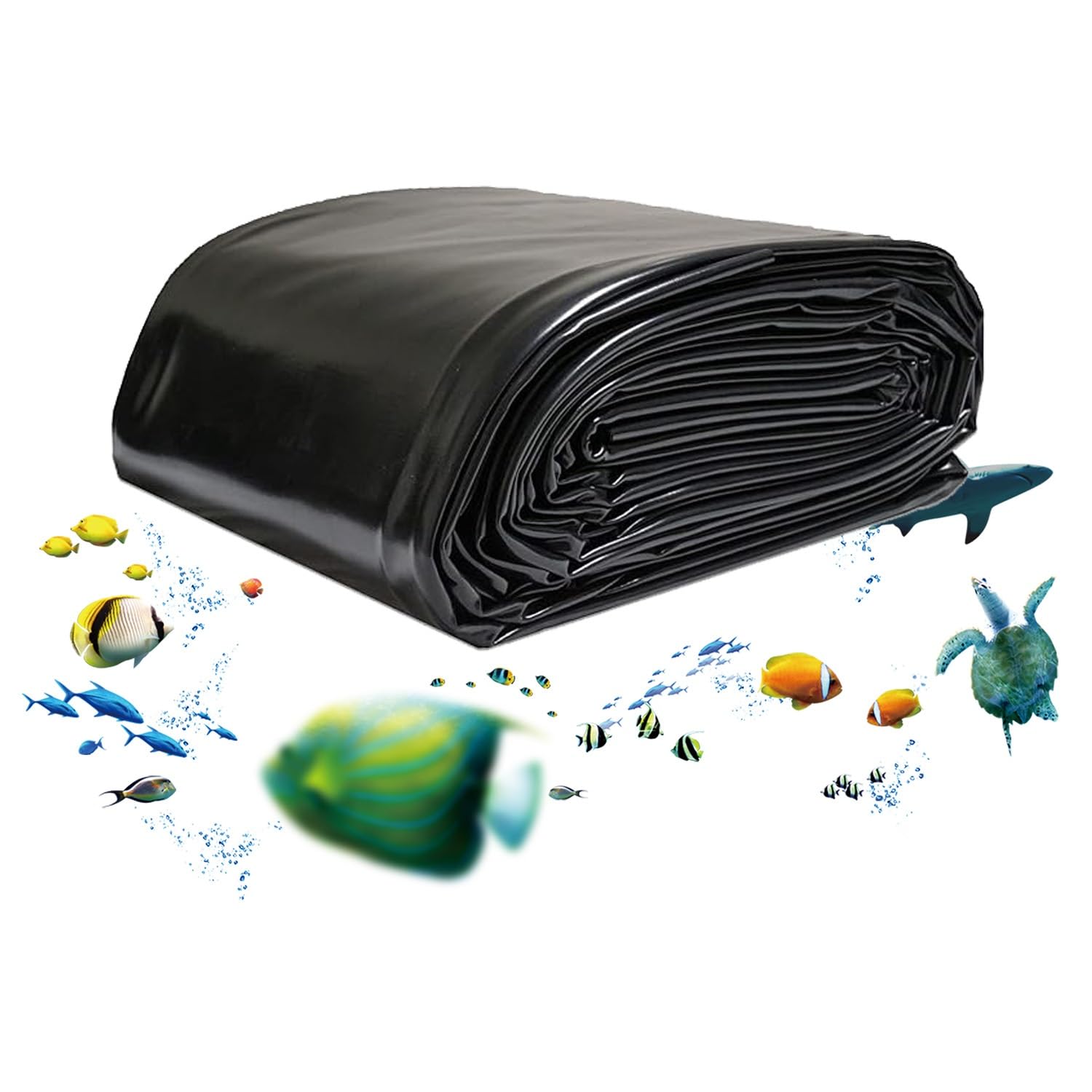 Yidechon Pond Liner, 8 Mil HDPE Pond Lining for Outdoor Ponds, 3x3ft 7x10ft 13x23ft 20x20ft 20x39ft Large Size Pond Liners for Garden Landscape, Aquaculture, Pond, Construction Site(Size:7x7ft)