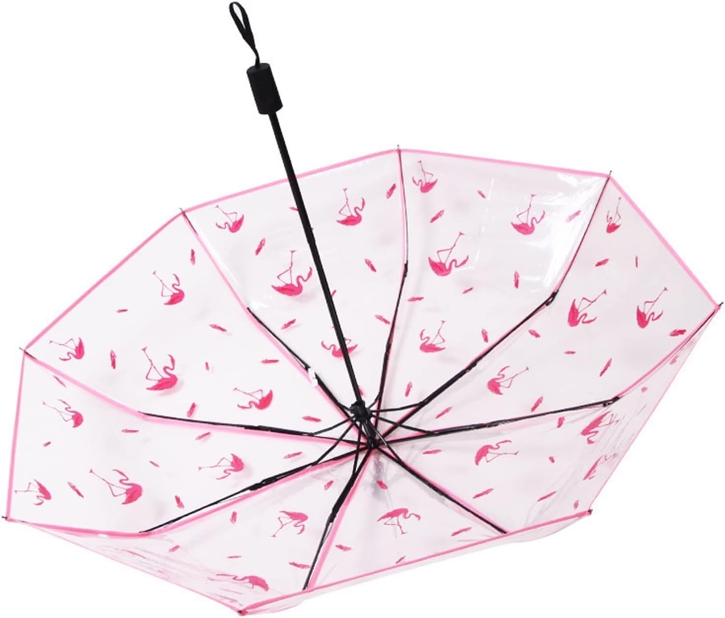 Folding Umbrellas Three-fold Transparent Umbrella Folding Fully Automatic Small Plain Wrapping Edge