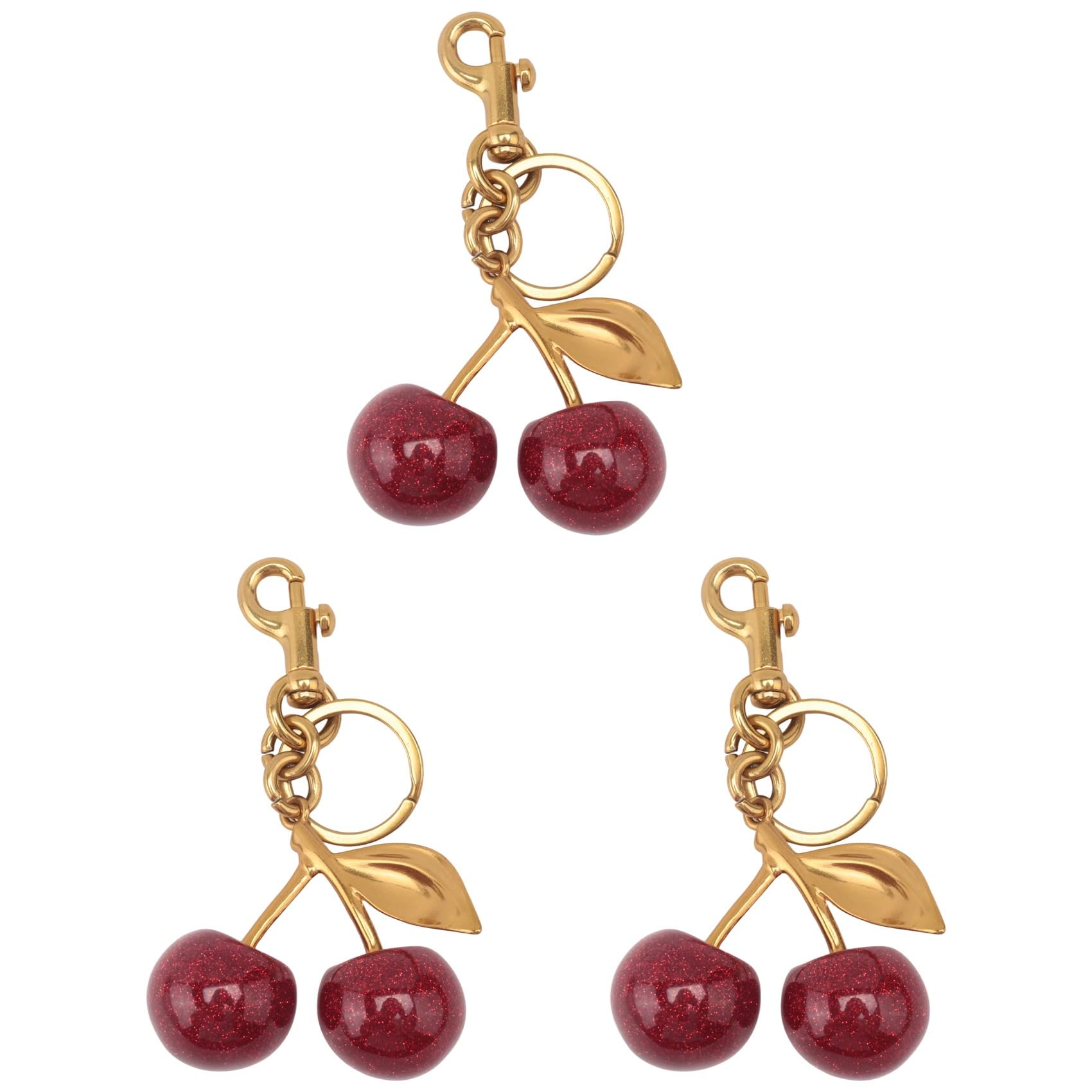 Hndhbfgrt 3X Cherry Bag Charm and Keychain Accessory Purse Charm -Perfect Fashion Addition for Everyday Style and