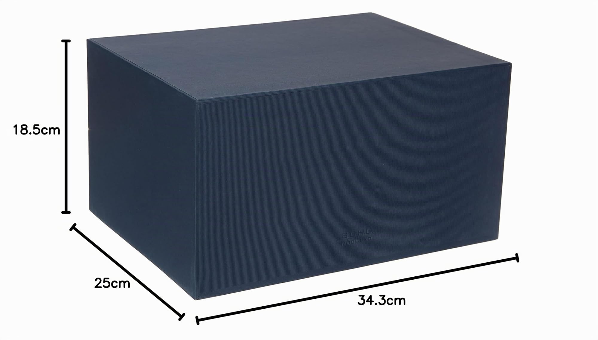 Rössler SOHO 3er Schubladenbox A4 aus Papier | Büro Organizer Schreibtisch| Schubladen Organizer Büro Zubehör & Bürobedarf | Schreibtisch Organizer Box | 34 x 25 x 19 cm | 1 Stück | Farbe: Navy | Schreibtisch Organizer für Dokumente, Unterlagen, Bürozubeh