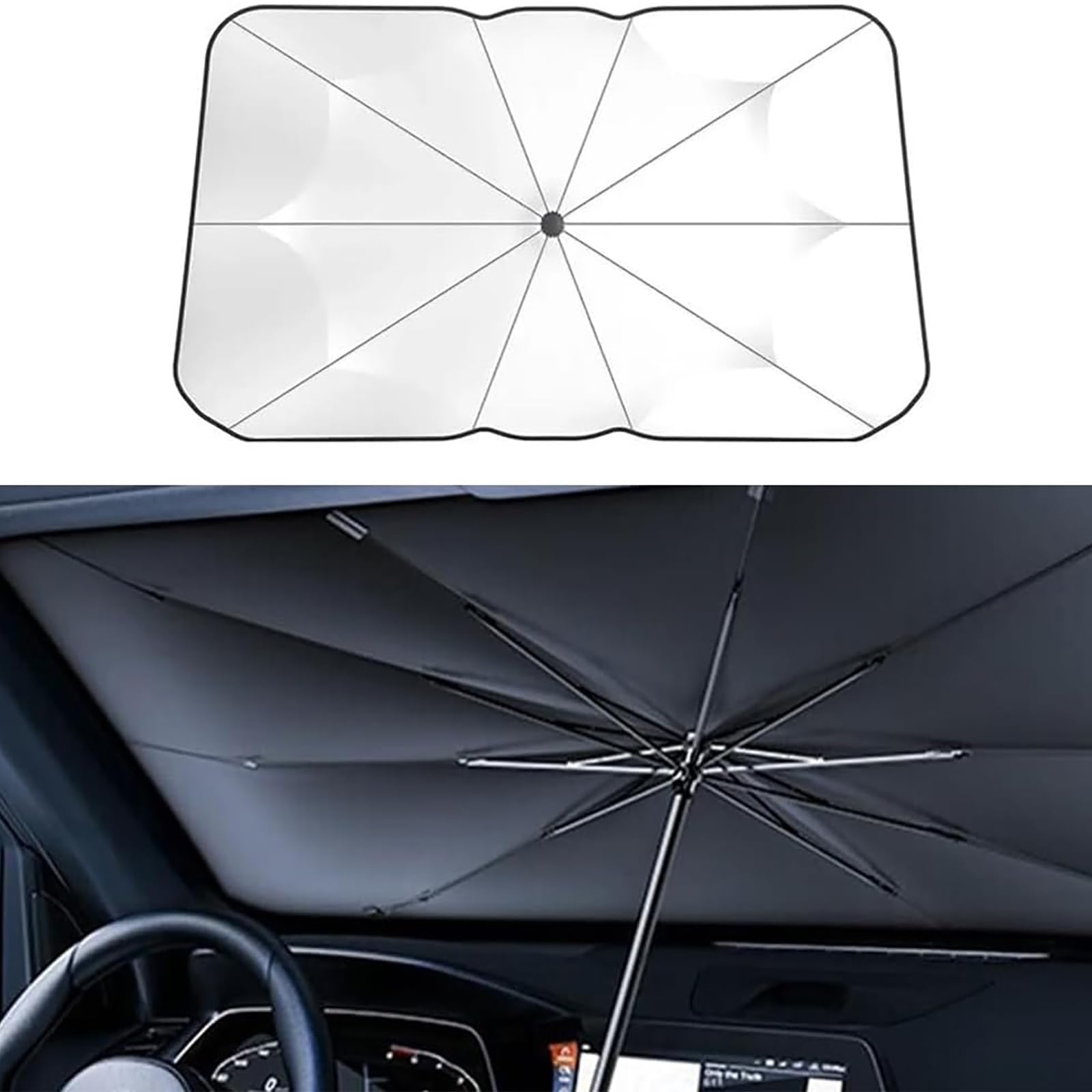 Paraguas Parasol para Parabrisas de Coche para Seat Ibiza ST SC 2012-2017, Protección Solar Aislamiento Térmico Bloqueo UV Parasol de Coche Plegable, L/145 * 79