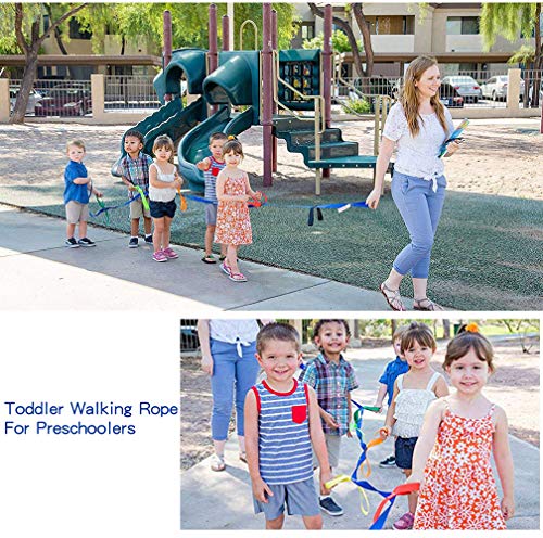 KIKIGOAL Children's Walking Ropes for Preschool Daycare School Kids Outdoor Colorful Handles for Up to 12 Children 2 Teachers (Handle Style) - Thumbnail 3