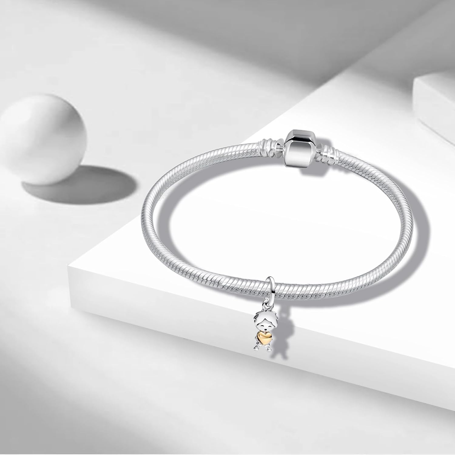 Charms Beads 925 Sterling Silver Animal Leaf Gold Travel Friend Love Dangle Pendant with 5A Cubic fits for Charms Bracelets for Woman Valentine's Day Mother's Day Christmas Birthday Gift - Image 3