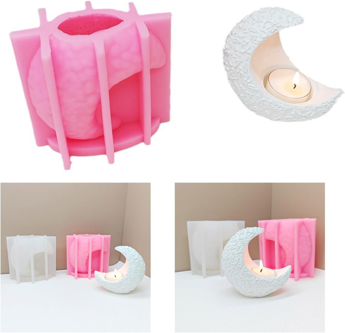 月型シリコンホルダーモールド エポキシ樹脂製作用 ティーライトホルダー デコレーション シリコンローソク足型