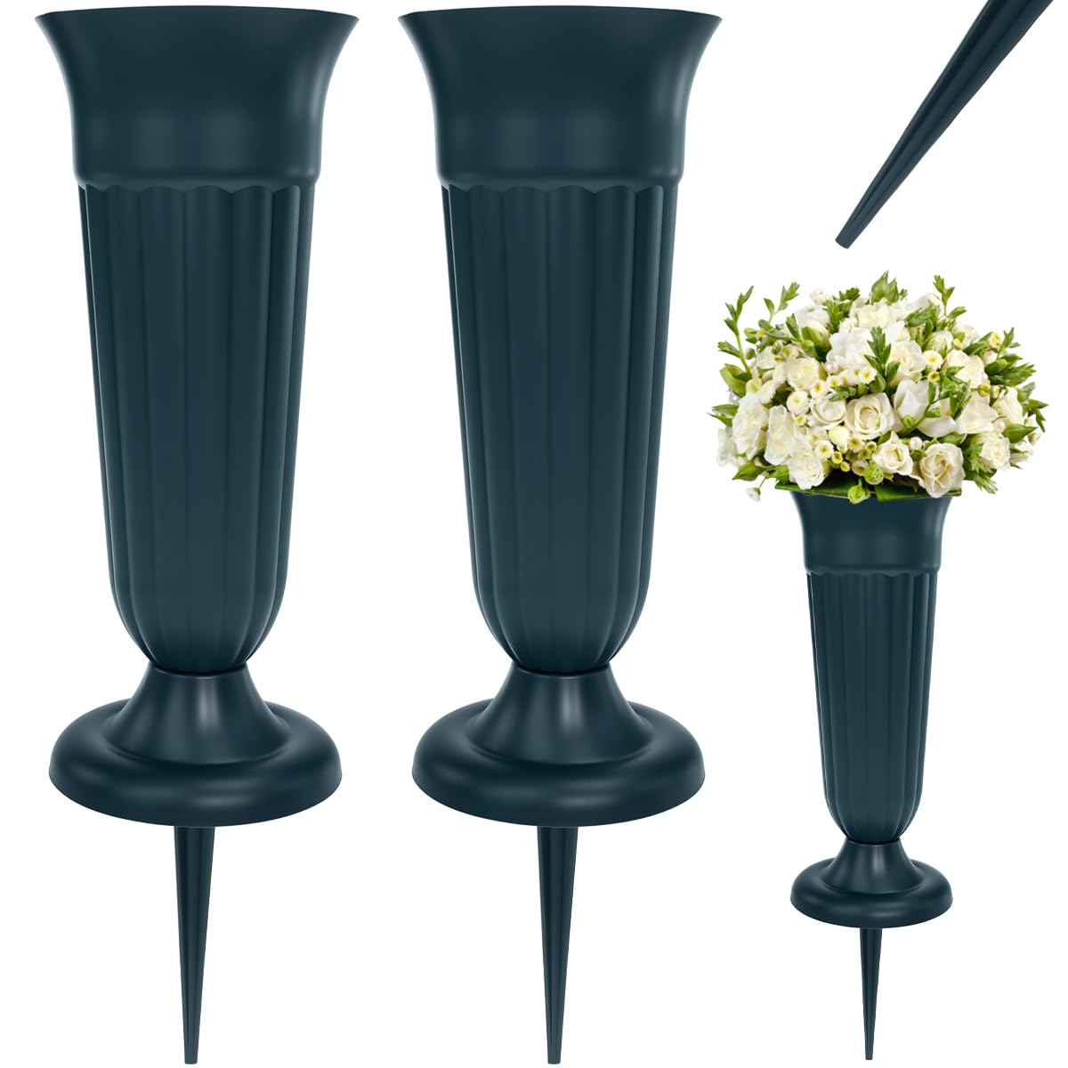 Vaso Fiori Per Lapide Con Foro Drenaggio Vaso Tombale Quadrato In Granito Nero Svedese Vasi Decorazione Cimitero Moderna In Granito