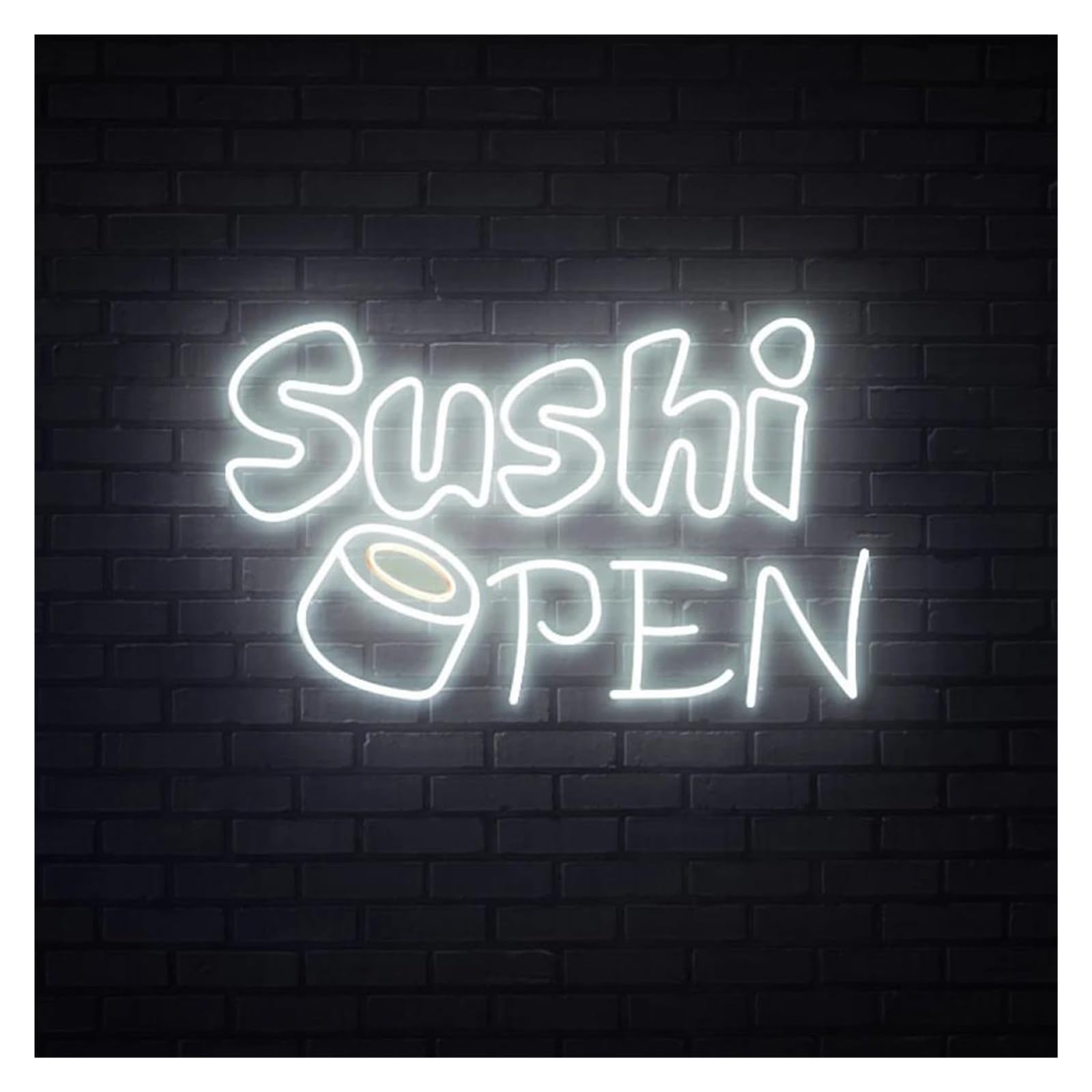 SHOUXI Sign Lamp Sushi Open Neon Sign Japanese Restaurant Home Kitchen Decor 50cmx39cm(J)