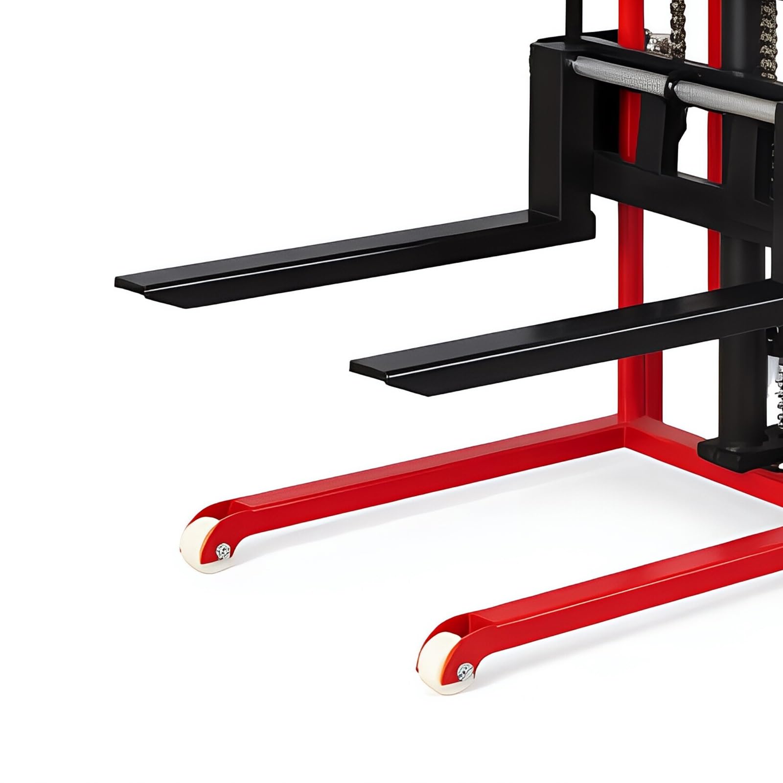 Transpallet Impilatore a sollevamento manuale Carrello a forche con rotelle girevoli idrauliche da 260 kg for impilamento in magazzino