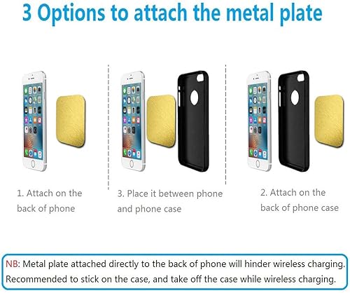 Miniatura 3 de 16 piezas de placa de metal para teléfono con adhesivo para montaje magnético sin cuna, teléfono celular, GPS y soporte para tableta, 8