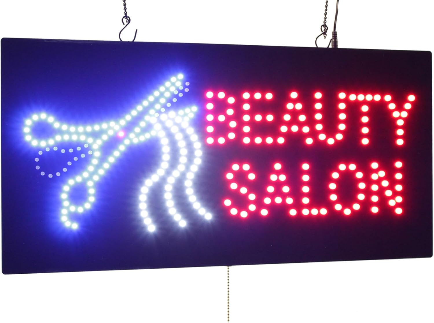 Beauty Salon Scissors Sign, 24"x12", 60x30cm, TOPKING, LED, Neon, Florescent, Signage, Signboard, Display, Billboard, Screen, Grand Opening, Gift