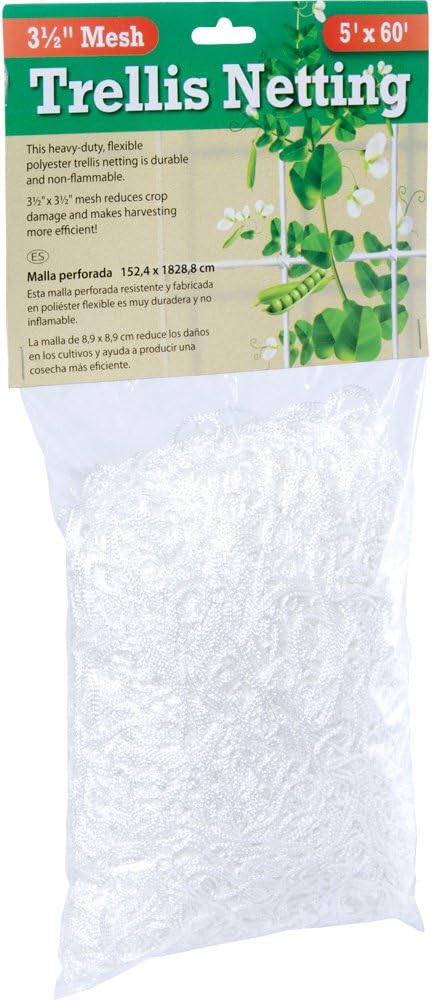 HGN60S Flexible String, 5' x 60', 3.5'' Mesh Trellis Netting, 5'x60'