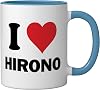 I Heart Hirono Japón Amor recuerdo japonés taza de cerámica, azul/blanco, 11 oz 3