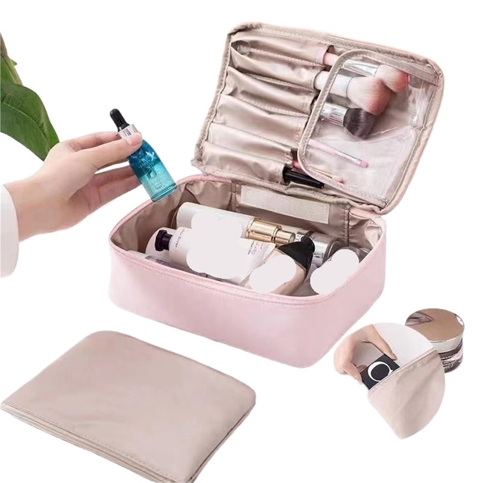 Pochette Per Cosmetici Borsa da viaggio portatile for cosmetici da donna, borsa for il trucco da ragazza, borsa for il lavaggio da donna(Blue two-piece set)
