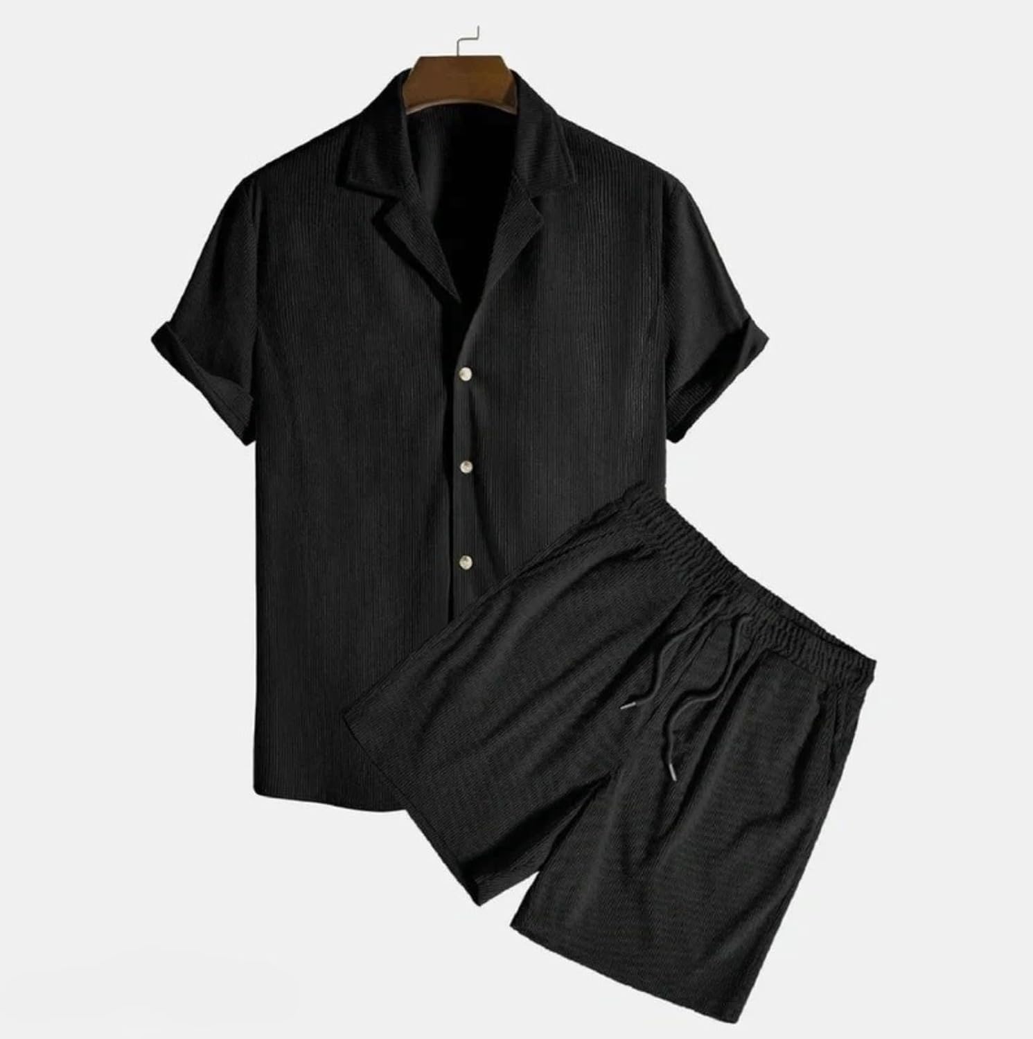 Men's Casual Shorts Corduroy Multi Pocket Drawstring Bottoms Loose Fit Summer Pants