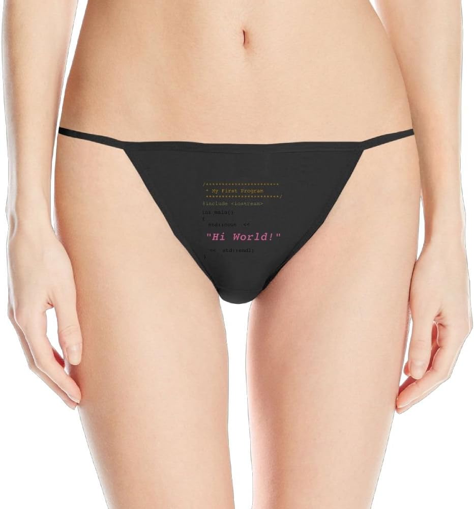 ZhiqianDF Women First C++ Program Most Desired Black Sexy Low Rise T-Back Thong Panty