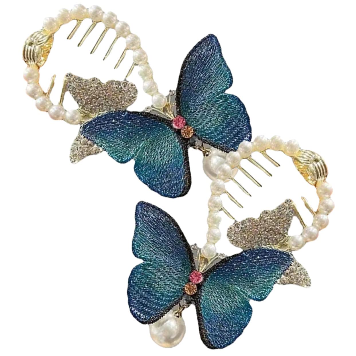 LALAFINA 8piezas Horquillas Para Moño y Cristales Accesorios De Pelo Para Coletas y Moños Elegantes Perlas Para Mujer