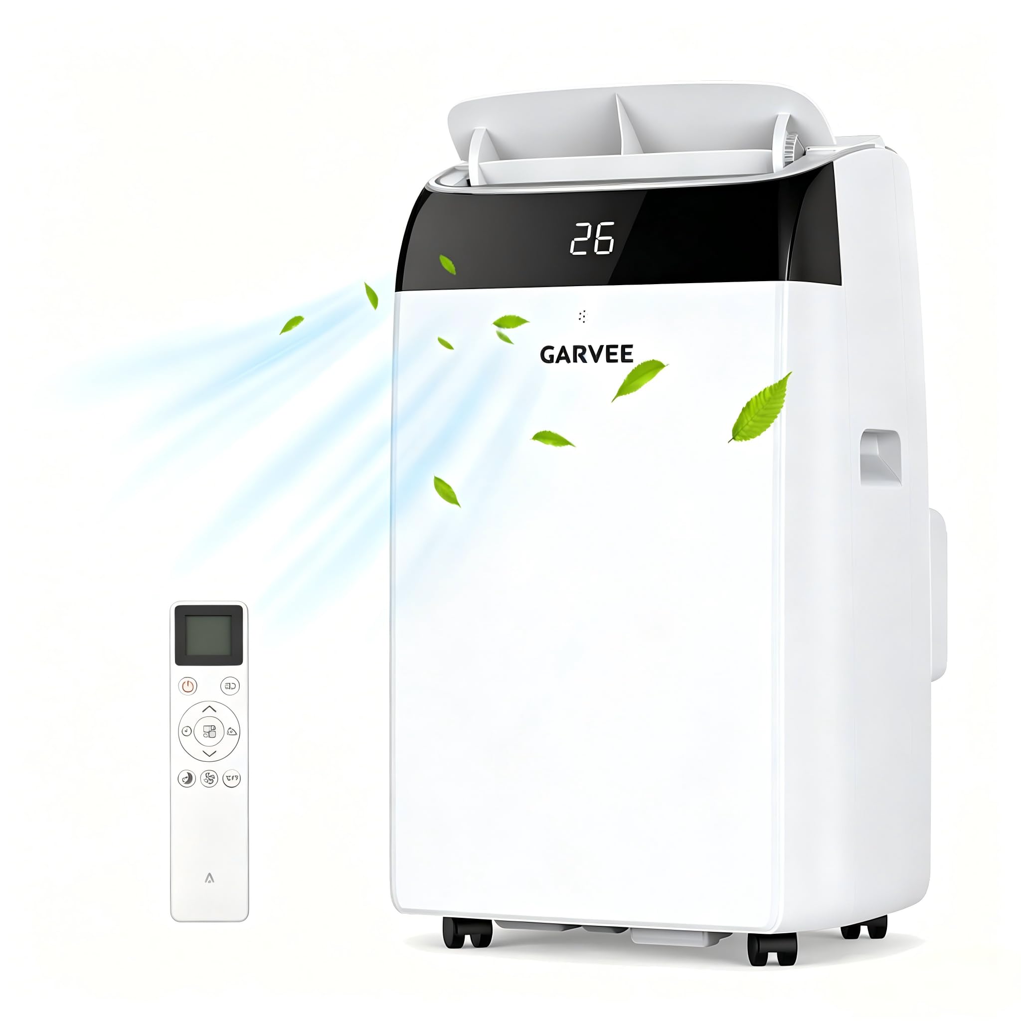 Garvee Climatiseur Mobile 12000 BTU (3,5 kW), Climatiseur Portable 3-en-1 avec Déshumidification, Classe A, R290, Kit Fenêtre et Télécommande