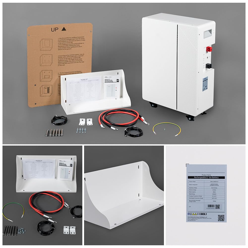 Batteria LiFePO da 51,2 V 280 Ah, 15 kWh di accumulo di energia con BMS, 6000+ Deep Cycle, batteria al litio espandibile modulare con RS485/RS232/CAN per impianto FV, sistemi ibridi e off-grid