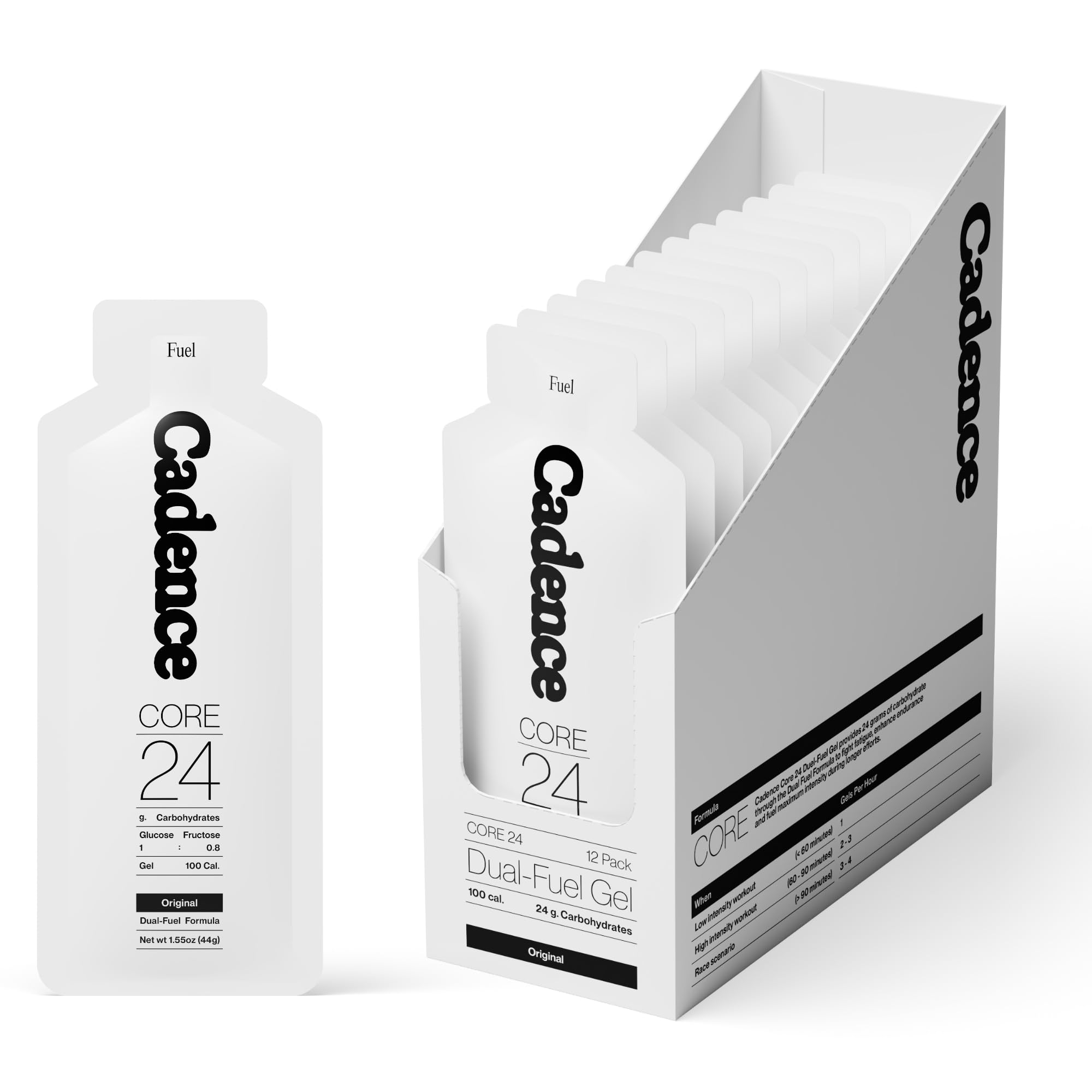 Cadence Core Energy Gels for Running Endurance - 12 Pack