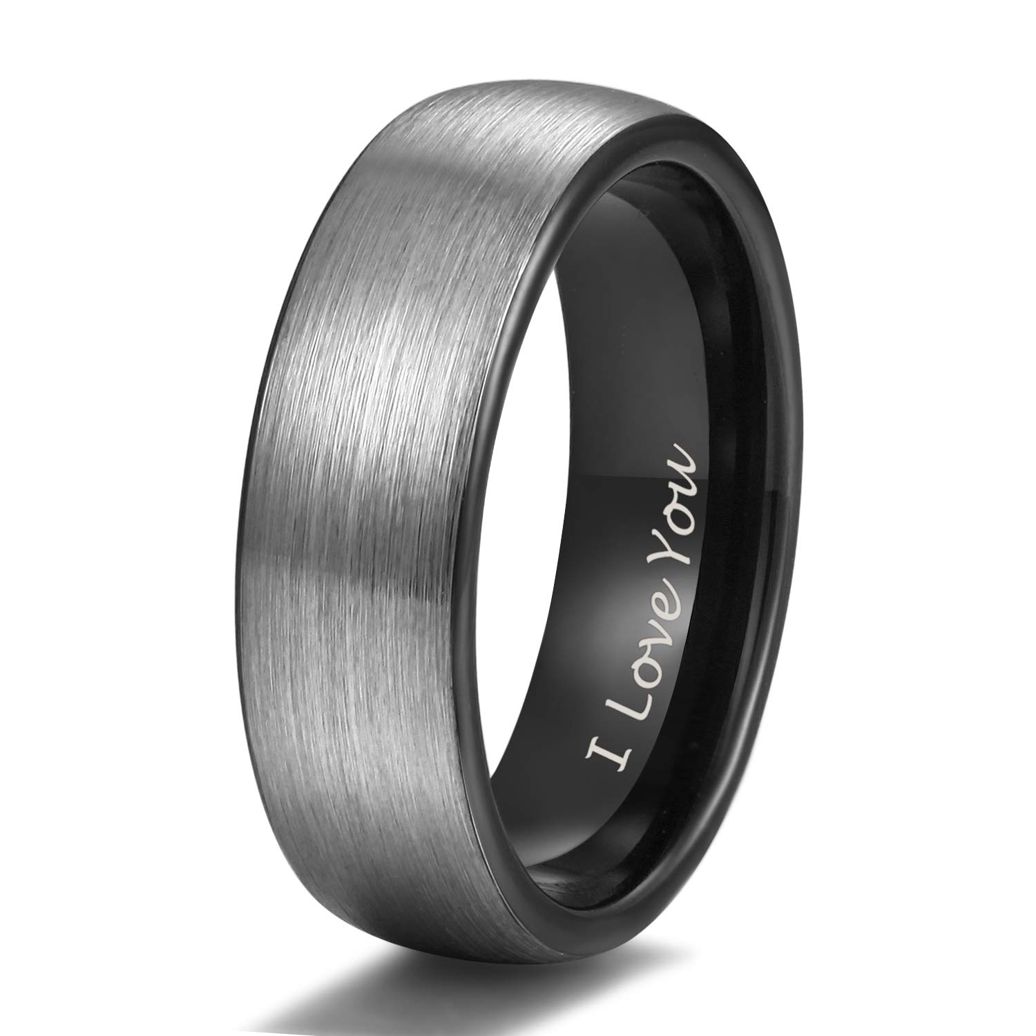 TRUMIUM 4mm 6mm 8mm Tungsten Rings for Men Women Engagement Wedding Band Brushed Black Comfort Fit Size 4-15
