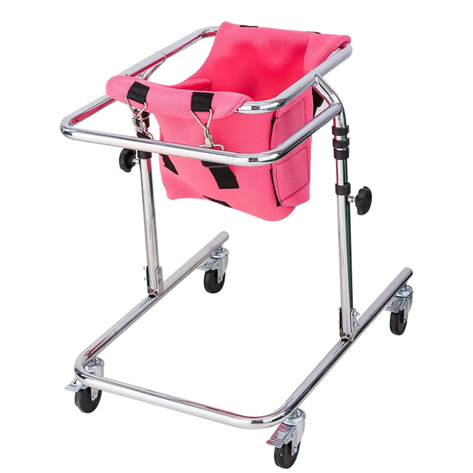 HSRG Child Rehabilitation Rollator, 4 Wheel Gait Trainer Stand Upright Walker, Height Adjustable Standing Walking Frame, for Toddlers, Kids, Teens with Special Needs, Cerebral Palsy
