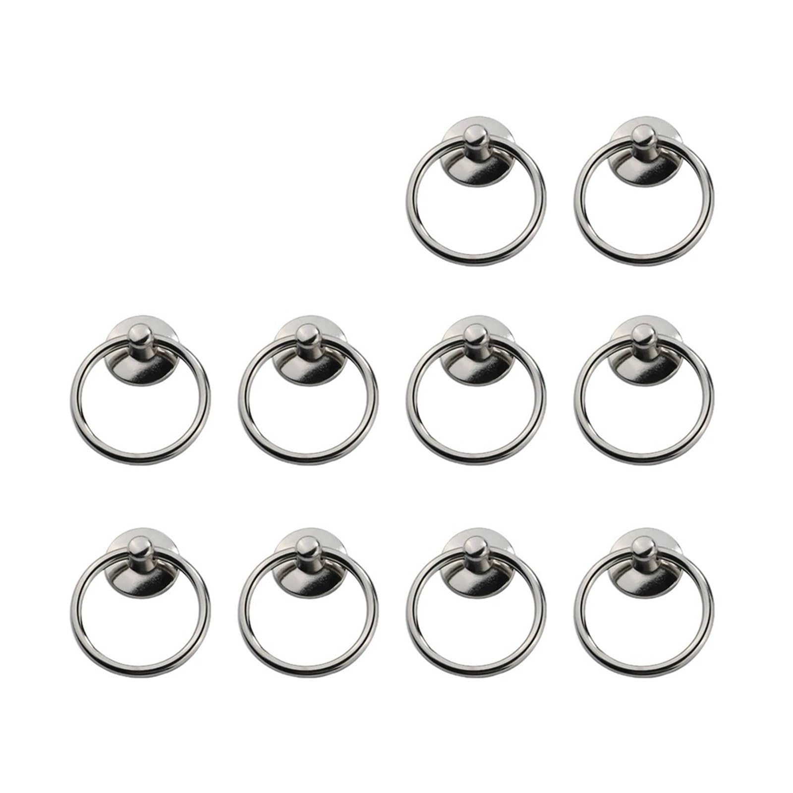ZHSOAO 10Pc Vintage Round Ring Furniture Door Pull Handle Alloy Cabinet Dresser Drawer Knobs Cupboard for Jewelry Box for Drawers(Silver)