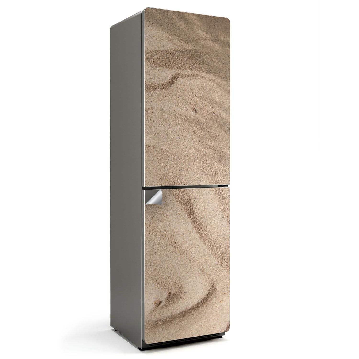 Autocollants de protection frigo texture sable et vagues 60x205