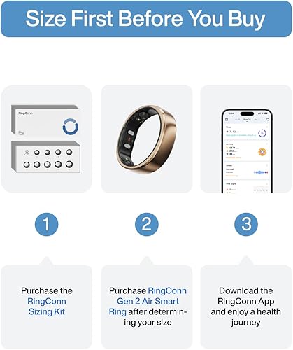 Miniatura 2 de RingConn Gen 2 Air, anillo inteligente ultrafino de inteligencia artificial, duración de la batería de 10 días, rastreador de fitness, sueño,