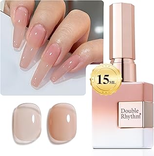 Double Rhythm 15 ML Gel Polish Pure Sheer Same Color Same Bottle Soak Off Gel Polish Nail Art Manicure Salon DIY at Home for Women (Jelly Nude-A1368)