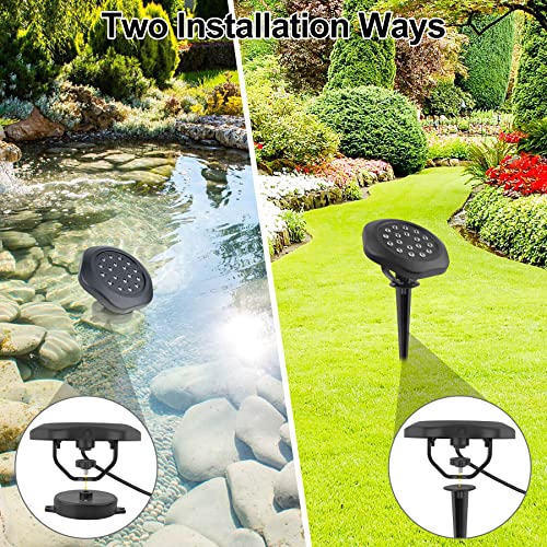 Crepow Solar Pond Lights, 18 Led Super Bright Rgb Landscape Spotlights Ip68 Underwater Pond Lights Submersible Led Lights For Fish Aquarium Tank Garden Yard Pool Fountain Pond (3 Head Lamp) #TOP5