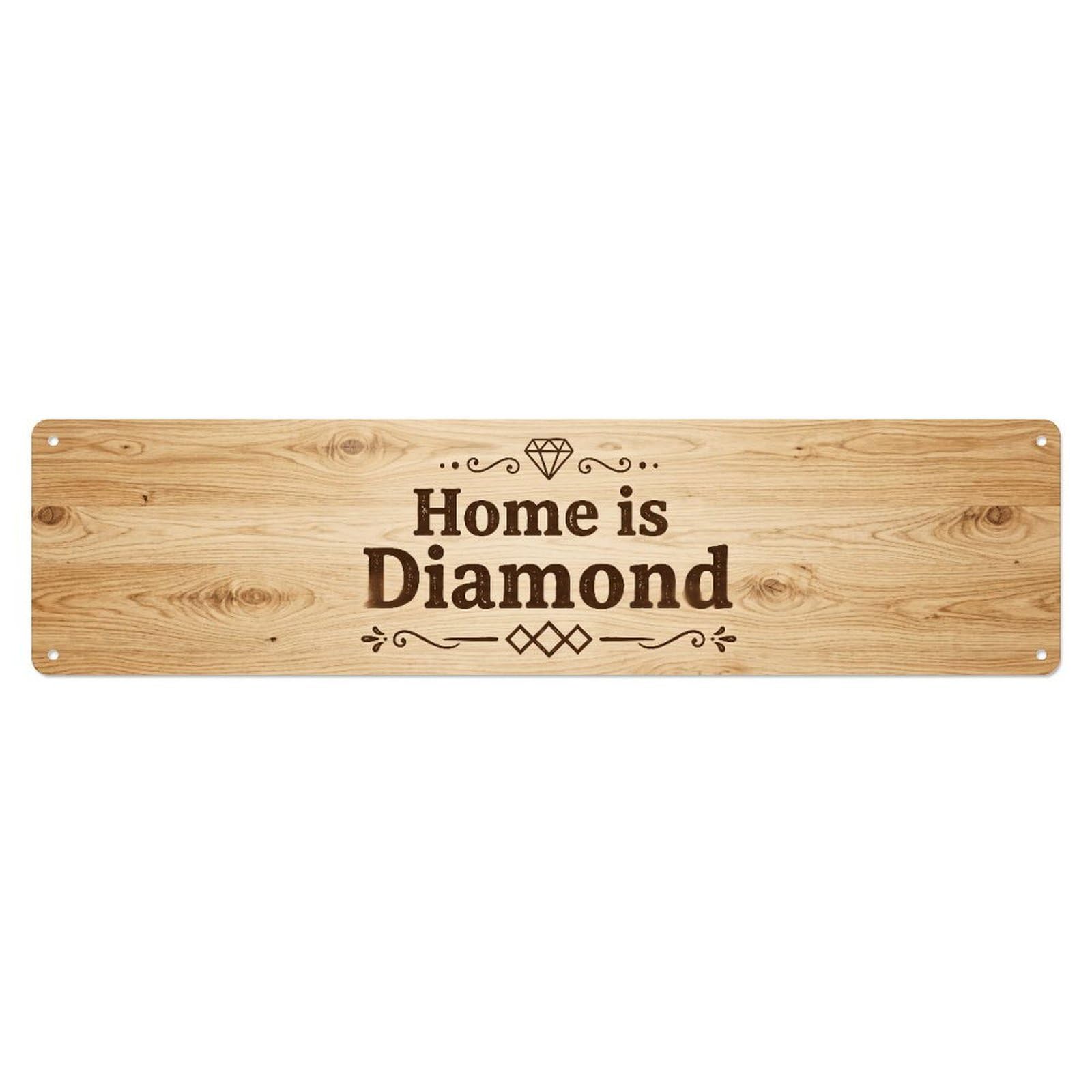 Home Is Diamond Brilliant Treasure Metal Tin Skinny Sign Plaque Wall Decor for Cafe, Club Bar, Office, Home Garden Metal Poster 4x16Inch