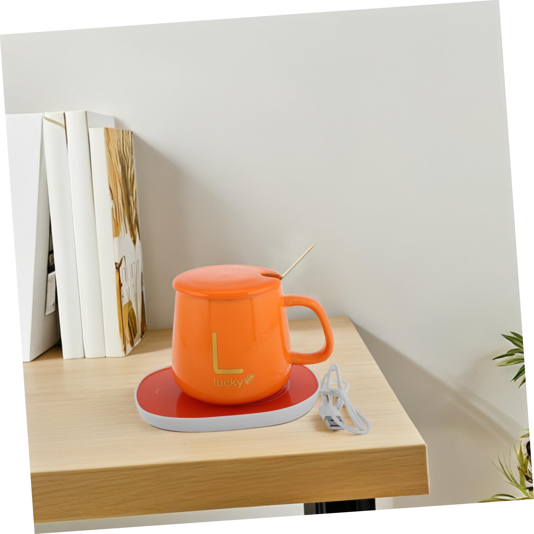 ULTECHNOVO Scalda Tazze Coperchio Per Tazza E Cucchiaio Set Scalda Tazze Elettrico Set Di Tazze in Ceramica Ceramica