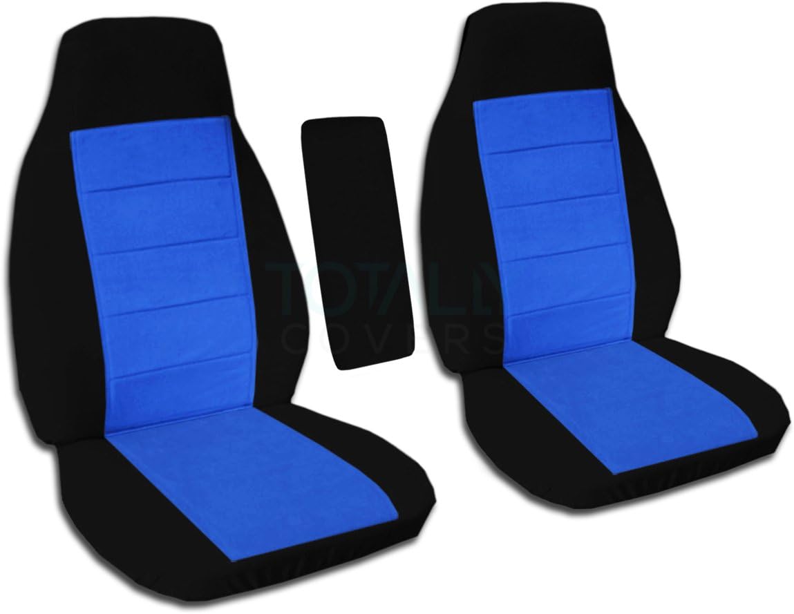 Totally Covers Compatible with 1998-2003 Ford Ranger Two-Tone Truck Bucket Seat Covers w Center Armrest Cover: Black and Gray (21 Colors) Regular Cab/XCab w/wo Lumbar/Recliner