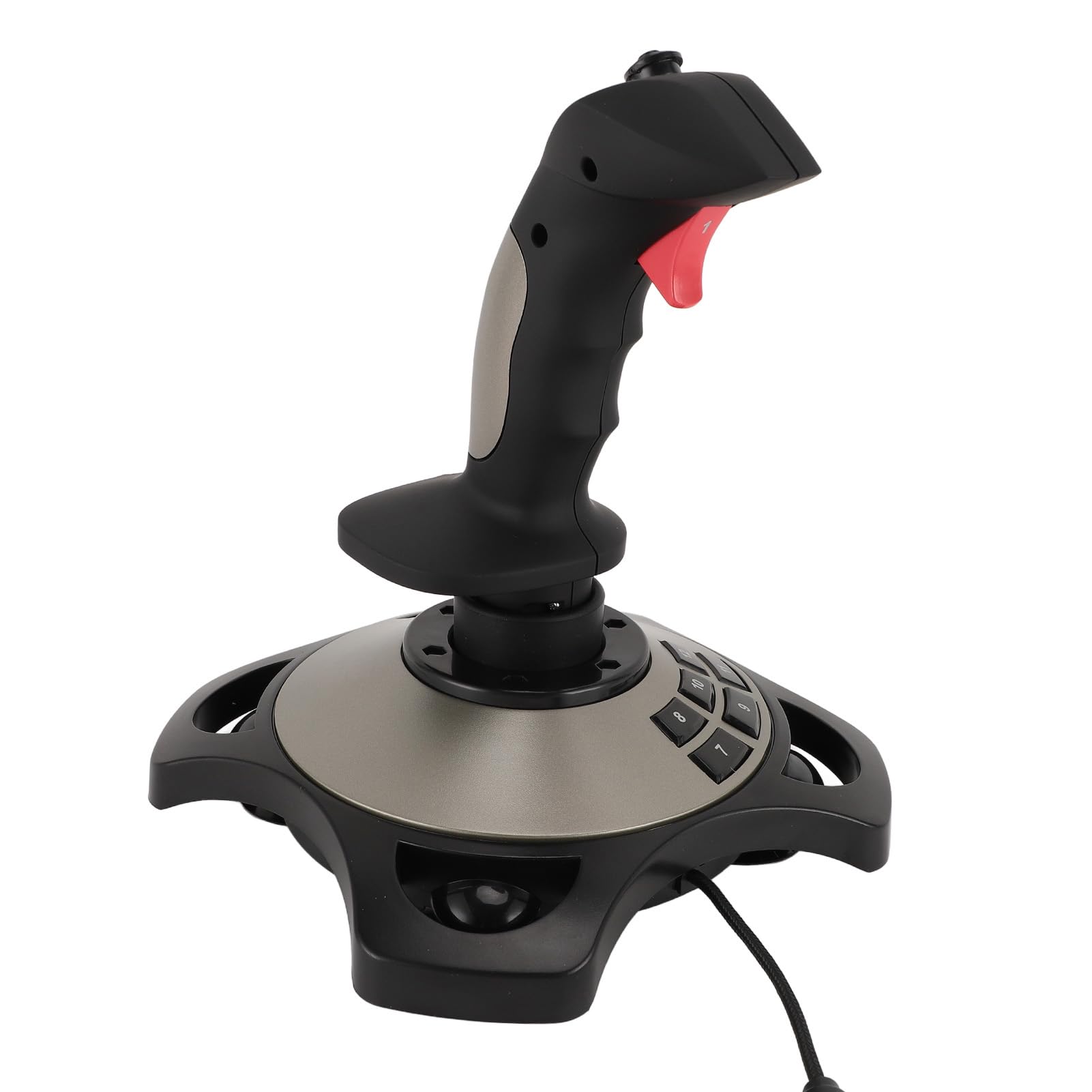 Dpofirs Joystick de Vuelo para PC, Joystick Simulador de Vuelo con Vibración y Acelerador, 12 Botones Programables, 4 Ejes, Plug and Play, para Computadora Portátil con PC