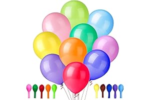 100 Pack Latex-Free Allergy-Safe Assorted Color Party Balloons