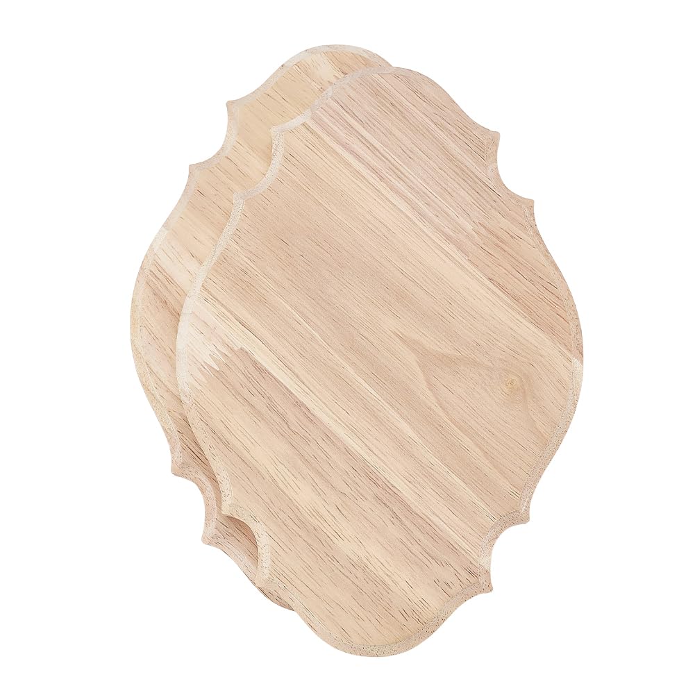 PH PandaHall 2pz Targhe in Legno Ovali a Scudo Grezze Targhe Artigianali Fai Da Te Bianche Antiche, Targhes Appese al Muro per Casa Porta Matrimoni e Progetti DIY, 22.2x15cm