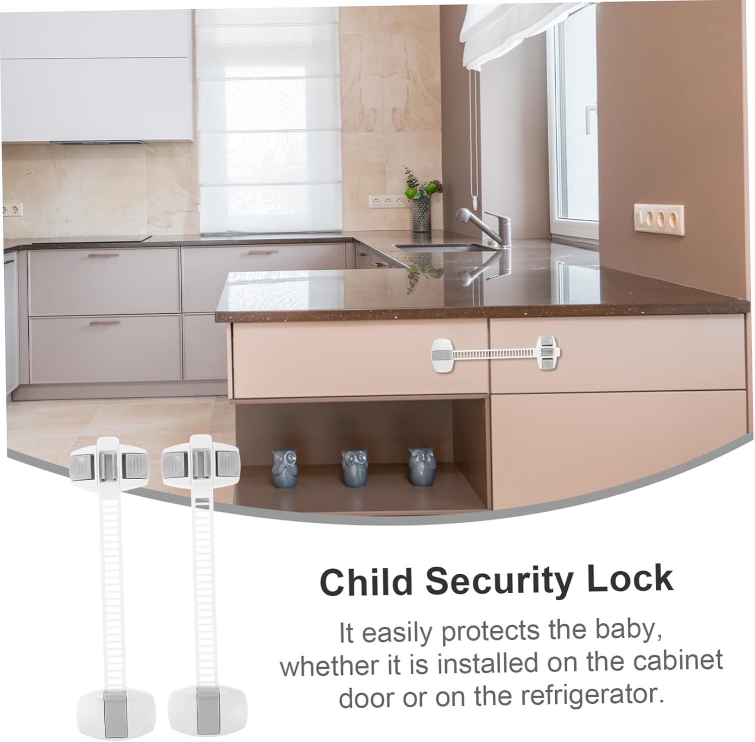 10pc Boy Girl Safety Locks Cabinet Door Locks for Boys and Girls for Home Pinch Hand Protection Grey