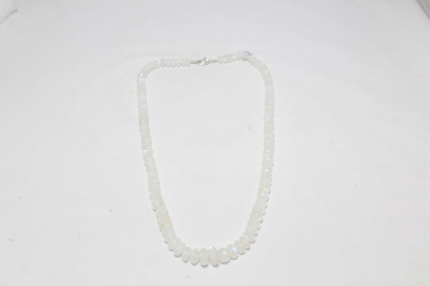 Rajasthan Gems Necklace Strand String Beaded Rainbow Moon Stone Diamond Cut Bead Women D780