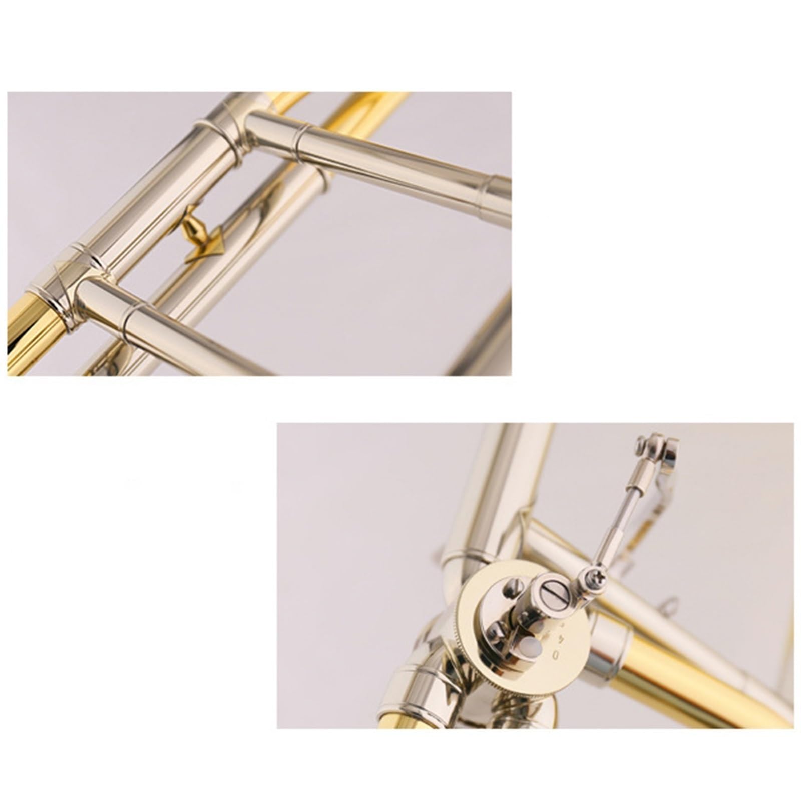 Trombón Tenor Profesional Con Tubo De Cobre Blanco En Clave De Si Bemol A Fa