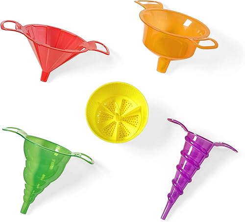 Miniatura 7 de hand2mind Embudos de ciencia de iniciación, equipo de laboratorio de ciencias, juguetes de tamizar, tamiz de arena, juguetes de mesa de agua,