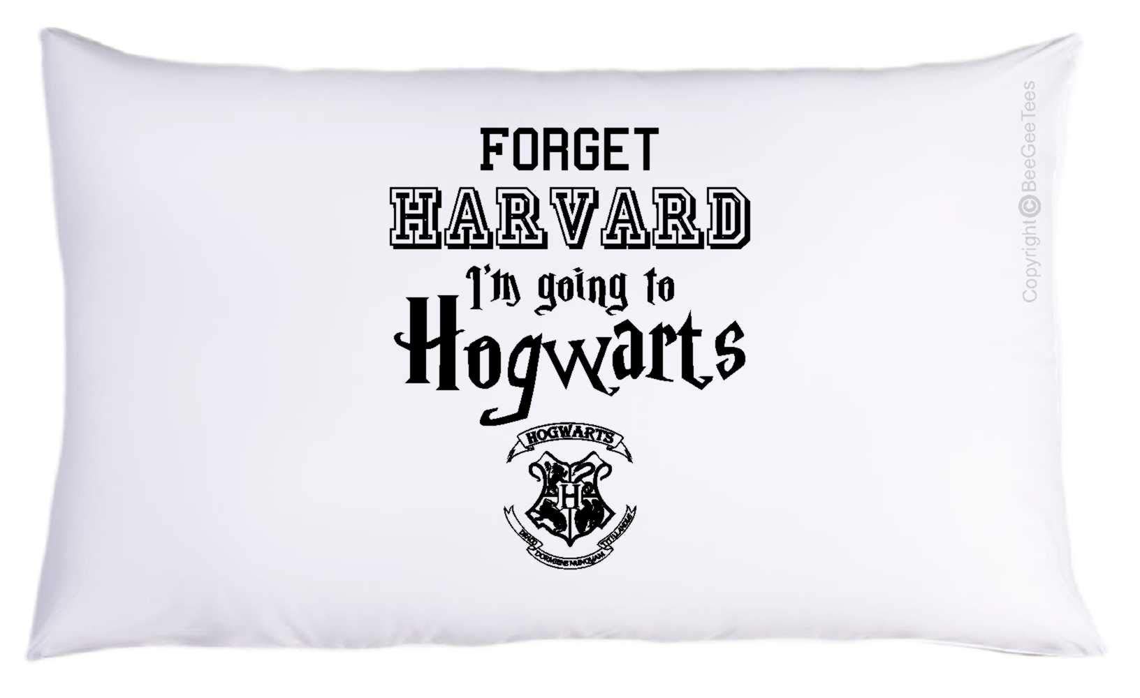 BeeGeeTees Forget College I'm Going to Funny Wizard Magic School Pillowcase (1 Queen Pillowcase)
