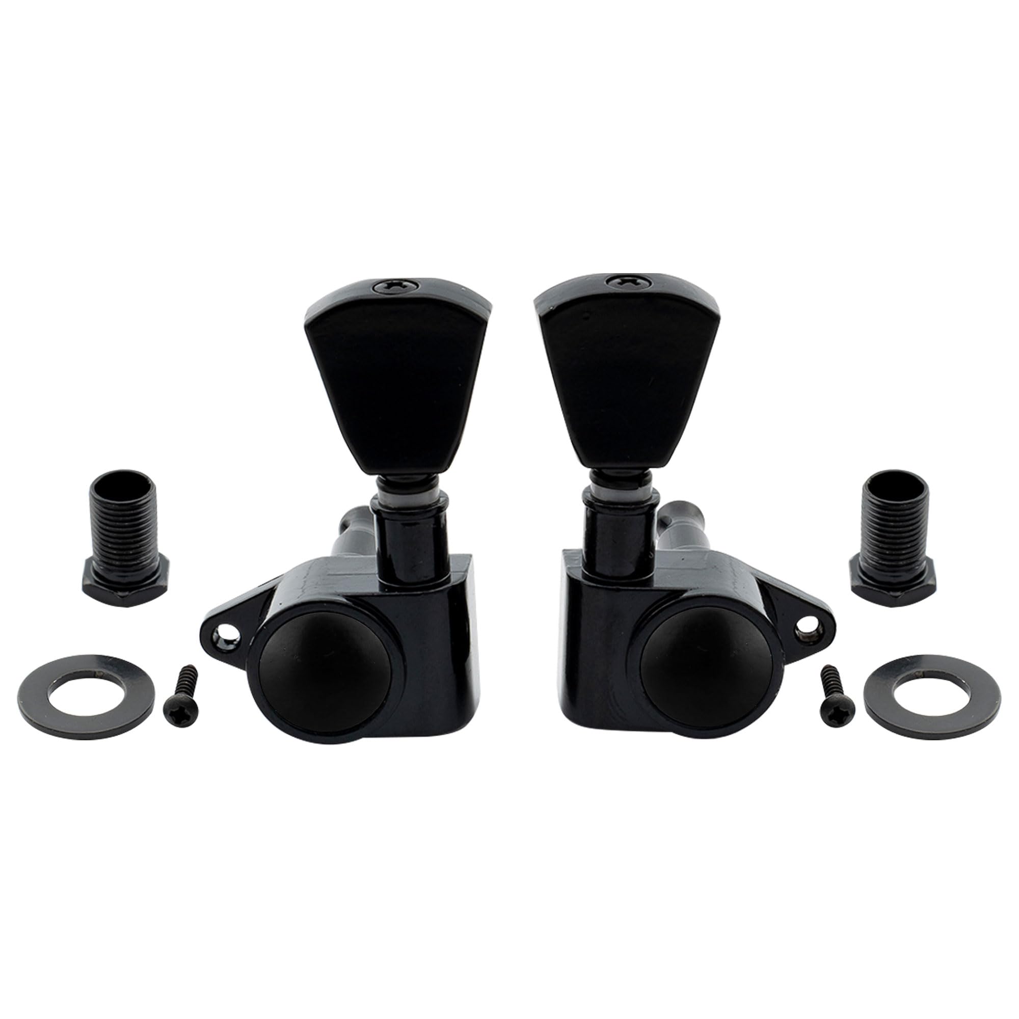 Musclily Economy 3L3R Roto Style Sealed Chitarra Meccaniche Set per Epiphone Les Paul SG ES, Keystone Button Nero