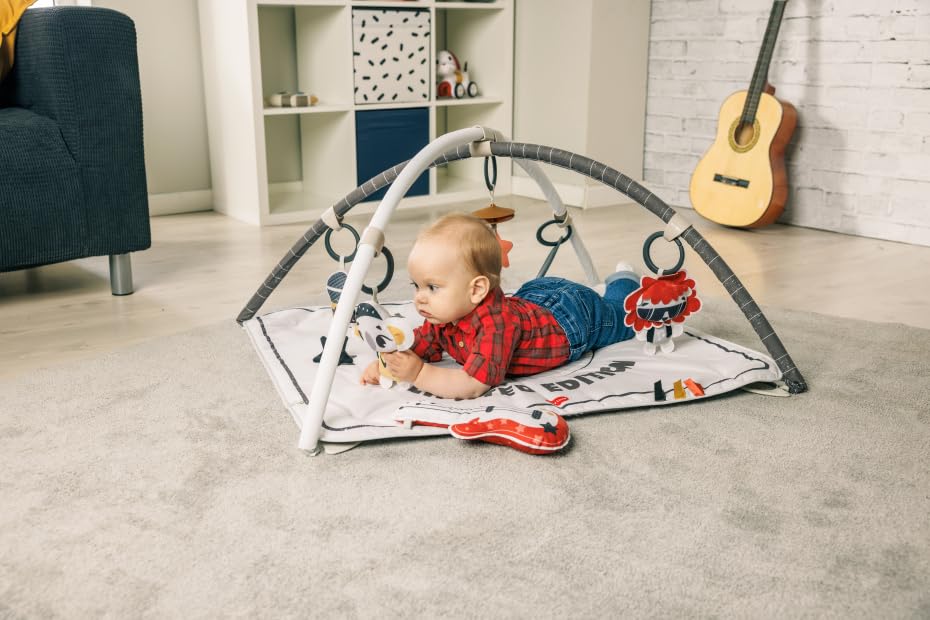 Tiny Love Rock With Me Gymini, 2-in-1 musikalische Baby-Spielmatte, ab 0 Monaten, Baby-Spielbogen, 20 Aktivitäten, interaktives Musikspielzeug, verstellbare Bögen, Tiny Rockers