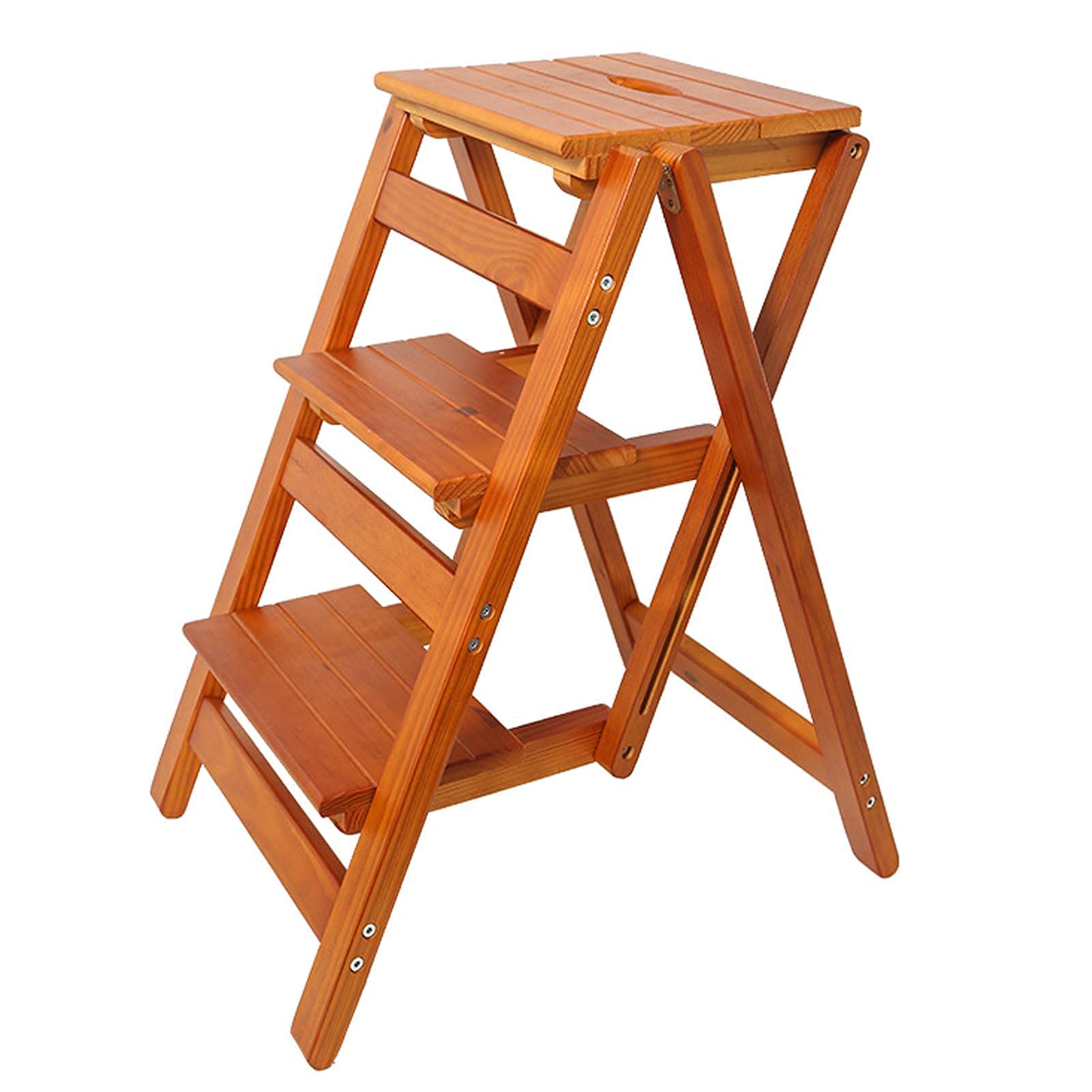 Escabeau pliant en bois pour cuisine et maison, étagère à fleurs stable