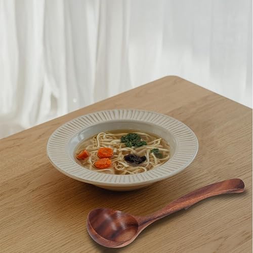 Miniatura 4 de Cuchara de madera, mango largo, cuchara de madera de teca para servir sopa, gachas de avena para cocinar cocina, acabado liso, ligero, fácil a