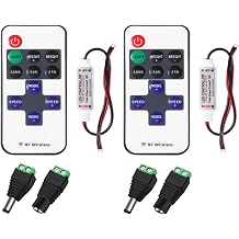 2 Sets 11 Key RF Mini Wireless Remote Controller with DC Connector for Single Color 3528 5050 LED Strip Lights