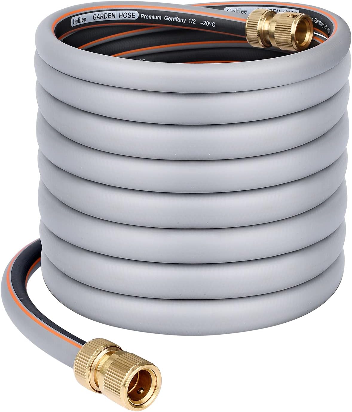 Abimars Garden Hose Pipe 1/2” with 2 PCS 1/2'' Brass Hose Pipe Connectors, 10m Hose Pipe Extension kit, No Kink Reinforced Thicken Synthetic Rubber Garden Hosepipes